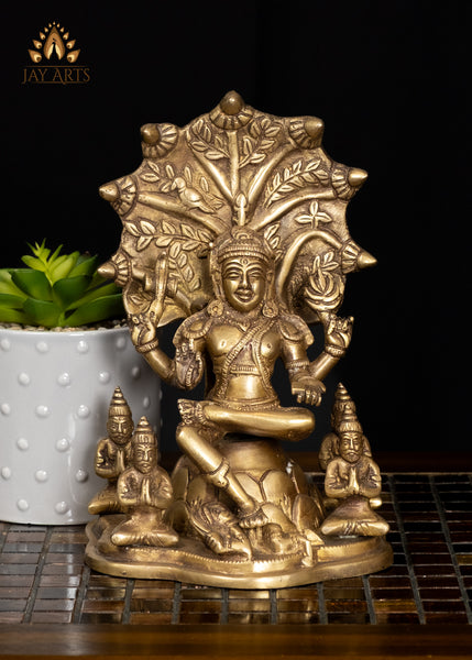 9" Brass Dakshinamurthy Shiva Statue Adi Guru Of Wisdom