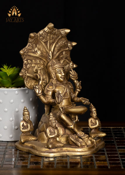 9" Brass Dakshinamurthy Shiva Statue Adi Guru Of Wisdom