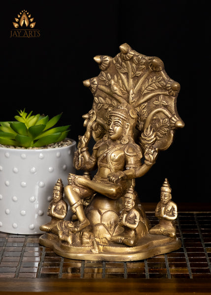 9" Brass Dakshinamurthy Shiva Statue Adi Guru Of Wisdom