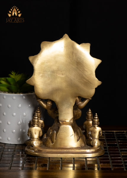 9" Brass Dakshinamurthy Shiva Statue Adi Guru Of Wisdom