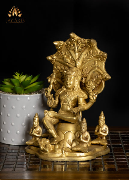 9" Brass Dakshinamurthy Shiva Statue Adi Guru Of Wisdom