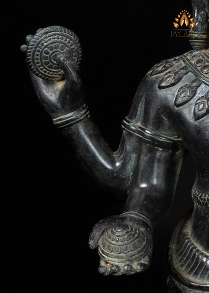 22" Bronze Four-Armed Shiva Sculpture in Black – Cambodian Hindu Art