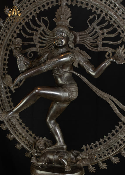37" Lord Nataraja Brass Statue - An Iconic Form of Lord Shiva as a Cosmic Dancer
