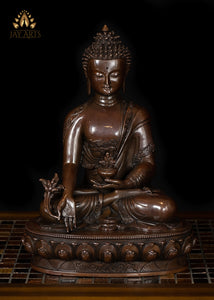 13" Medicine Buddha Copper Statue from Nepal