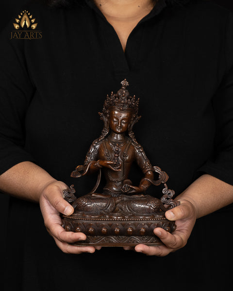 10" Buddhist Vajrasattva Statue - Copper Statue from Nepal