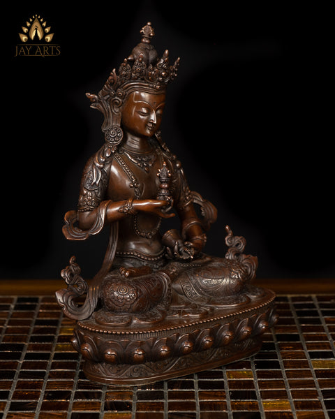 10" Buddhist Vajrasattva Statue - Copper Statue from Nepal