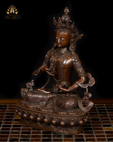 10" Buddhist Vajrasattva Statue - Copper Statue from Nepal