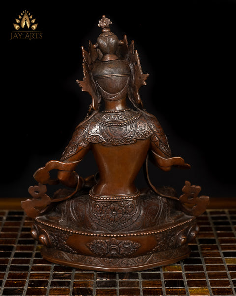 10" Buddhist Vajrasattva Statue - Copper Statue from Nepal