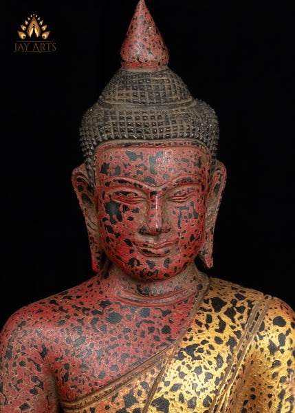 12" Wooden Buddha Statue in Meditation | Hand-Carved in Cambodia