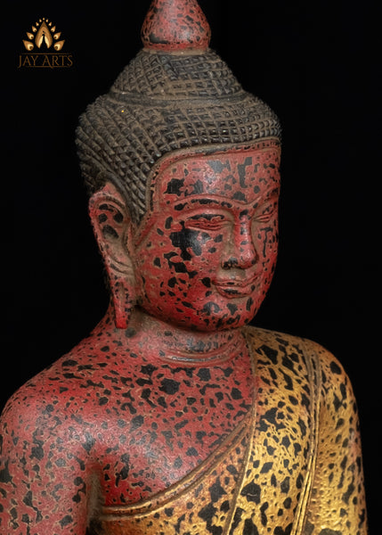 12" Wooden Buddha Statue in Meditation | Hand-Carved in Cambodia