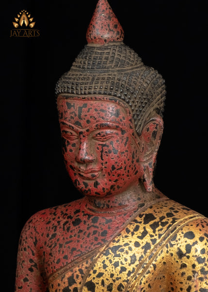 12" Wooden Buddha Statue in Meditation | Hand-Carved in Cambodia