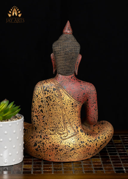 12" Wooden Buddha Statue in Meditation | Hand-Carved in Cambodia