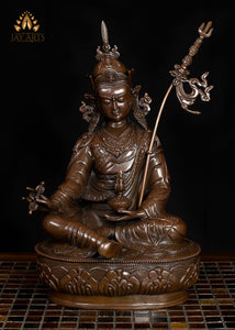 14" Guru Rinpoche The Lotus-Born Master Copper Statue from Nepal