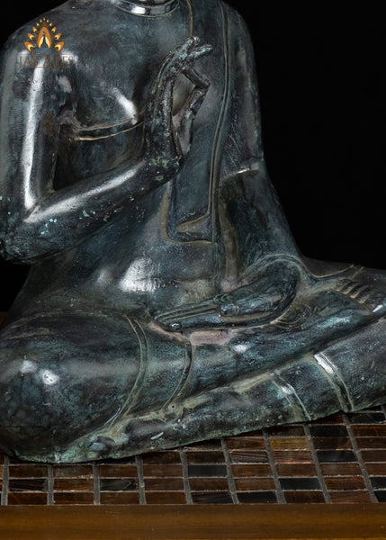 15" Khmer Buddha in Akasha Mudra Bronze Statue From Cambodia