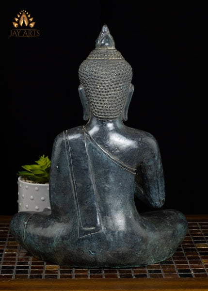 15" Khmer Buddha in Akasha Mudra Bronze Statue From Cambodia