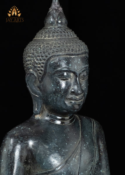 15" Khmer Buddha in Meditation Bronze Statue From Cambodia