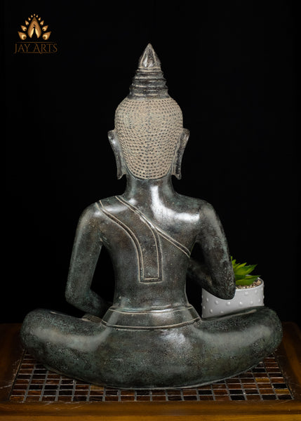 20" Khmer Buddha in Akasha Mudra Bronze Statue From Cambodia