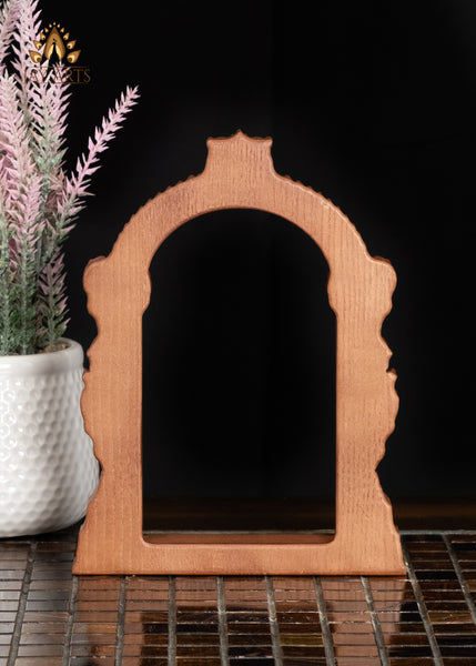 8" Small Wood Arch with Kirtimukha & Yali Lions | Mini Wall Decor
