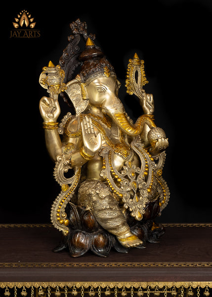 21” Varaganapati (Bestower of boons) - Brass Ganesh Statue