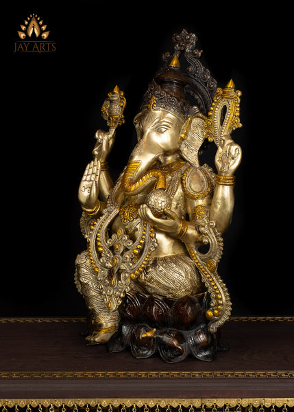 21” Varaganapati (Bestower of boons) - Brass Ganesh Statue