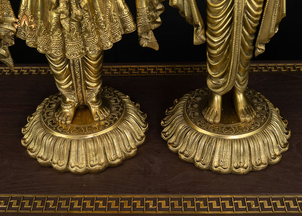 Bhagwan Swaminarayan and Gunatitanand Swami (Akshar Purushottam) 23" Brass Statue