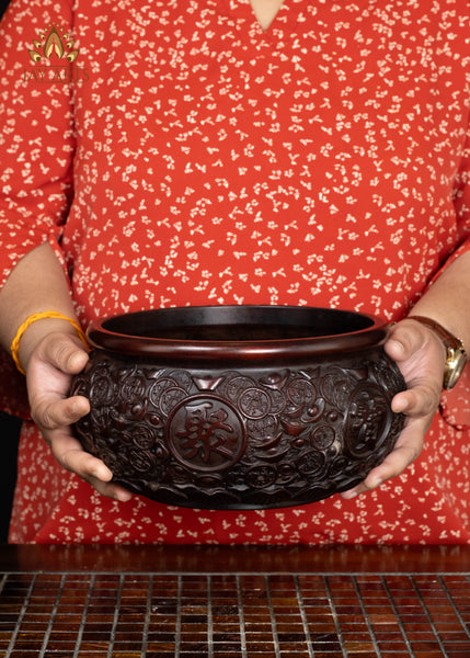 Buddhist Brass Incense Burner with Elaborate Design & Traditional Chinese Symbols