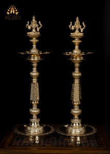 24" Goddess Lakshmi Devi Lamp Set from South India