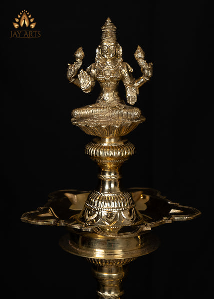 24" Goddess Lakshmi Devi Lamp Set from South India