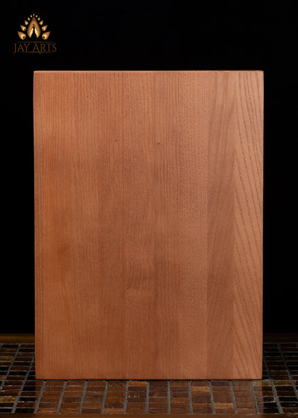 13" Drishti Ganapathi Wood Wall Panel | 8-Armed Ganesha with Sacred Attributes