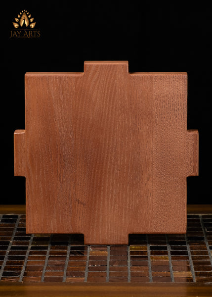 8" Shri Yantra Wood Wall Panel | Sacred Hindu Symbol