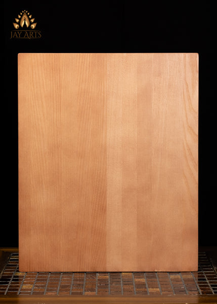 16" Lalita Devi Wood Carving Wall Panel with Sri Chakra & Lion Armrests