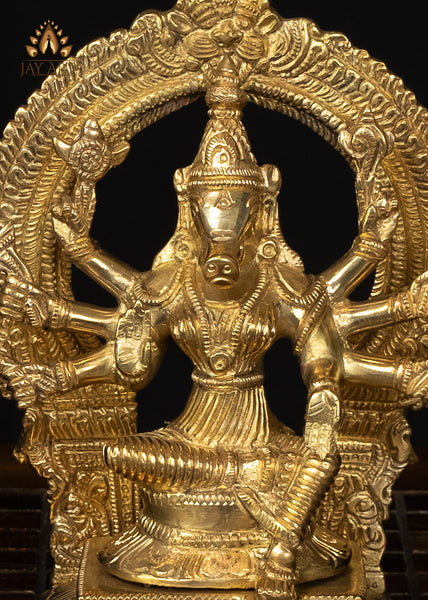 8" Goddess Varahi Amman Brass Statue