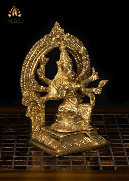 8" Goddess Varahi Amman Brass Statue