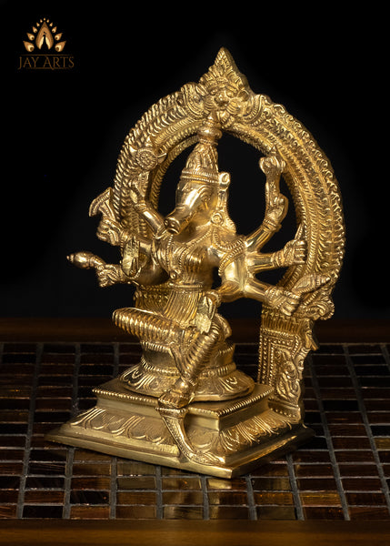 8" Goddess Varahi Amman Brass Statue