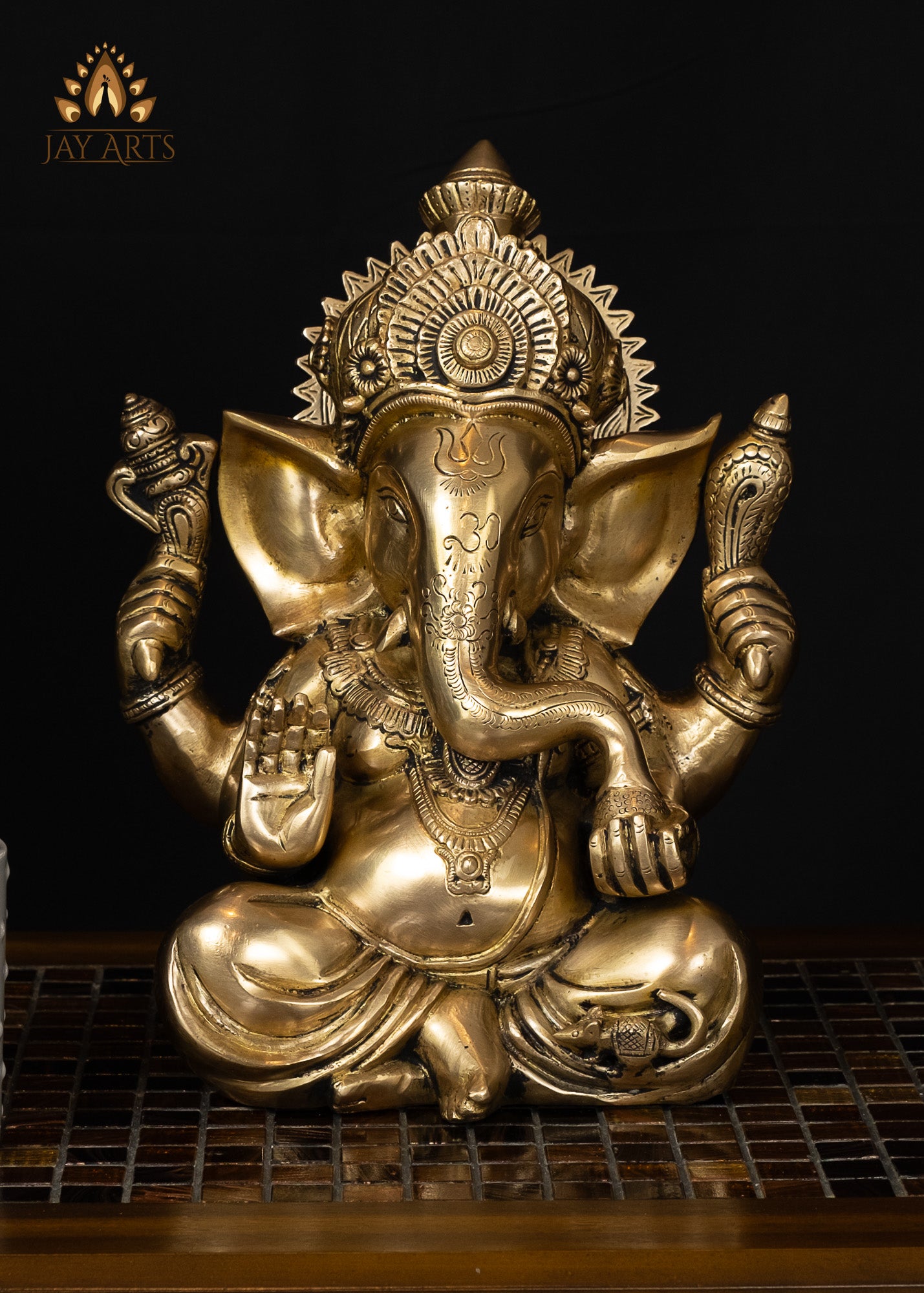 12" Abhaya Ganesh - Brass Ganapati Idol