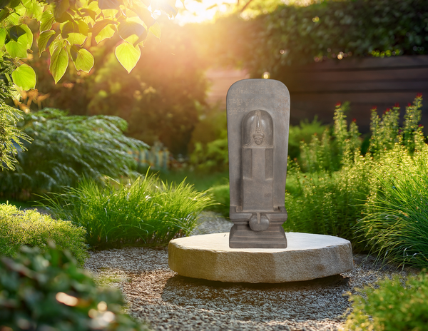 20" Sandstone Shiva Lingam from Cambodia with Khmer Script Inscribed on Back Panel