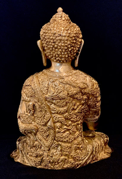 Buddha in Vitarka Mudra with a fine decorated robe