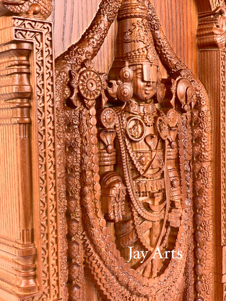Sri Venkateswara (Lord Balaji) - Ash wood panel