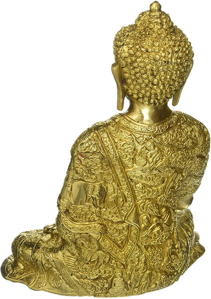 Buddha in Vitarka Mudra with a fine decorated robe