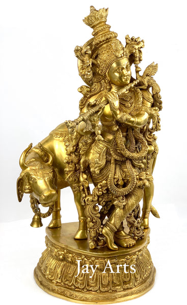Sri Krishna with a Cow