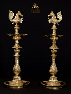 Annam Kuthuvilakku Set ( 2 Feet Lamps) - South Indian Fine Quality Bird Lamp Set