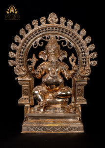 Bronze Maha Ganapathi 21" - Lost-Wax Method Sculpture