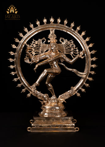 Bronze Nataraja Statue 23" - Lost-Wax Method Sculpture