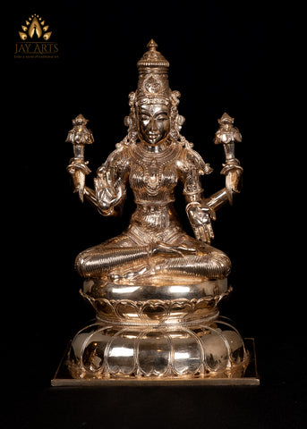 Panchaloha Bronze Goddess Lakshmi 12" - Lost-Wax Method Sculpture