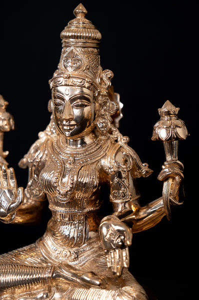 Panchaloha Bronze Goddess Lakshmi 12" - Lost-Wax Method Sculpture