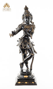 Lord Kesava playing Flute 34" Brass Statue
