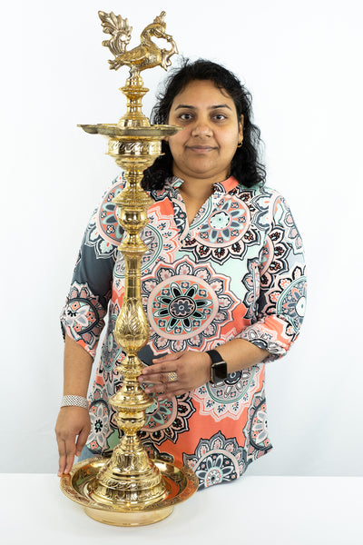 Annam Kuthuvilakku (Single Lamp 3 Feet) - South Indian Fine Quality Bird Lamp