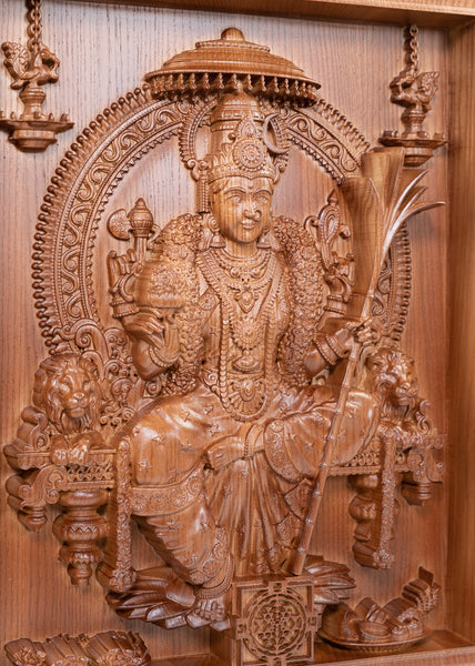 Goddess Lalita Devi - Ash wood wall panel