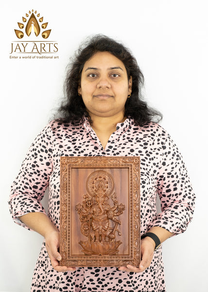 Shuba Drishti Ganapathi - Kan Drishti Pillayar Wood Panel (Square frame)