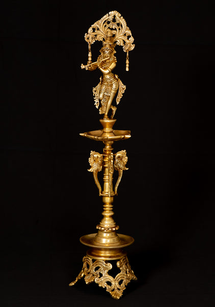 Flute Krishna Lamp (Single Lamp)